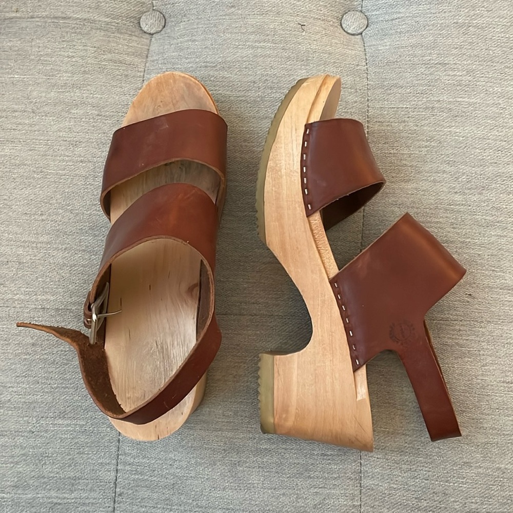 Brown Leather Mules & Clogs